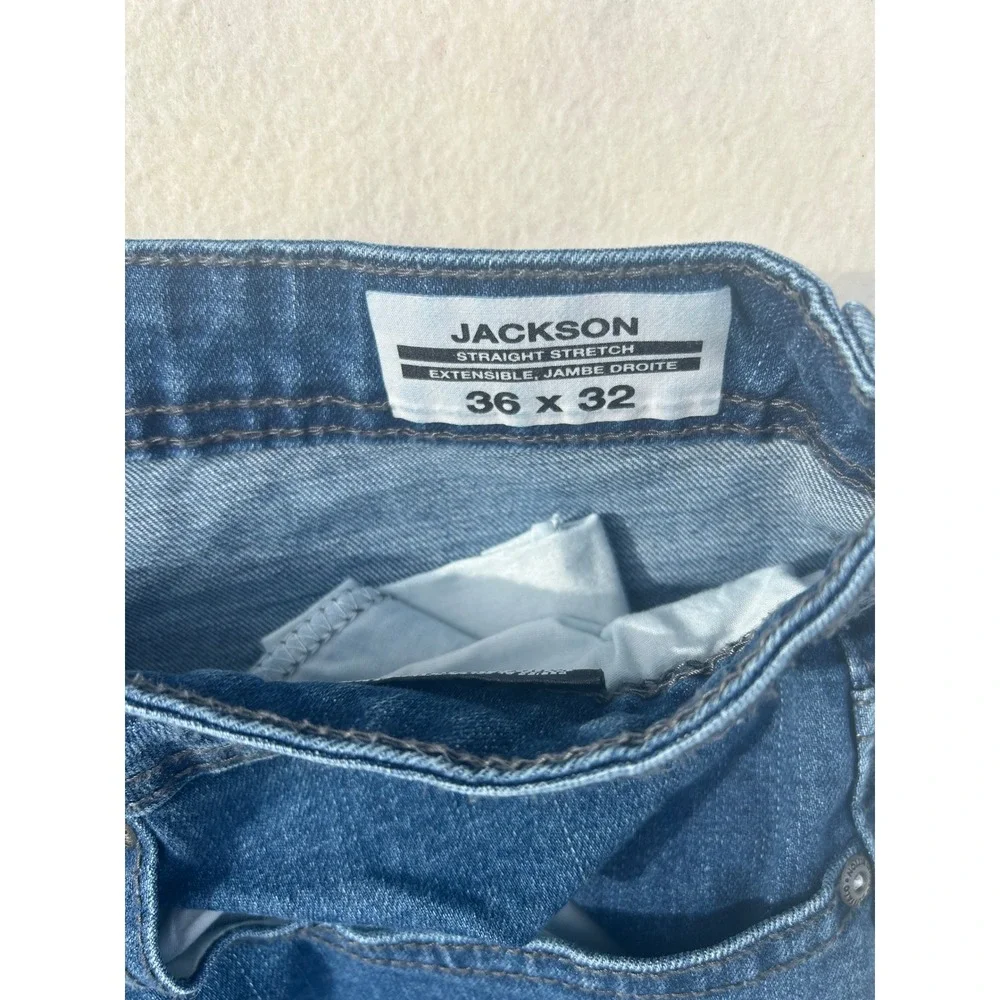 Buffalo David Bitton Mens Blue Straight Leg‎ Jeans Medium Wash Denim Pants 36x30